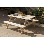 Table de pique-nique en bois 6 places Gardenised, pour terrasse, jardin, arrière-cour