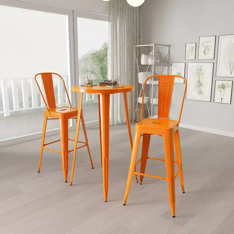 Ensemble de salle à manger d'extérieur 3 pièces Merrick Lane avec table et tabourets hauteur bar