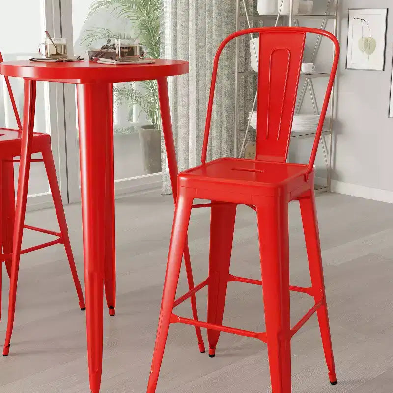 Ensemble de salle à manger d'extérieur 3 pièces Merrick Lane avec table et tabourets hauteur bar