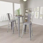 Ensemble de salle à manger d'extérieur 3 pièces Merrick Lane avec table et tabourets hauteur bar