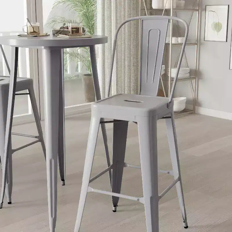 Ensemble de salle à manger d'extérieur 3 pièces Merrick Lane avec table et tabourets hauteur bar