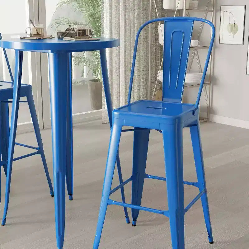 Ensemble de salle à manger d'extérieur 3 pièces Merrick Lane avec table et tabourets hauteur bar
