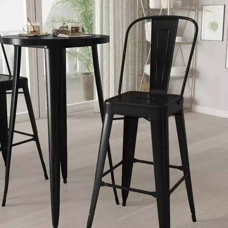 Ensemble de salle à manger d'extérieur 3 pièces Merrick Lane avec table et tabourets hauteur bar