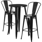 Ensemble de salle à manger d'extérieur 3 pièces Merrick Lane avec table et tabourets hauteur bar