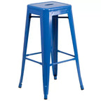 Ensemble de patio Merrick Lane avec table et tabourets sans dossier – Cadres en métal thermolaqué pour utilisation intérieure et extérieure