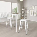 Ensemble de patio Merrick Lane avec table et tabourets sans dossier – Cadres en métal thermolaqué pour utilisation intérieure et extérieure