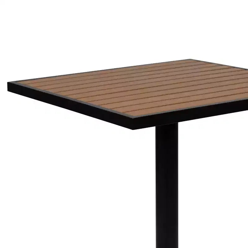 Ensemble table et chaises de patio Merrick Lane 5 pièces en bois de teck synthétique et métal, table et chaises intérieures/extérieures toutes saisons