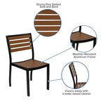 Ensemble table et chaises de patio Merrick Lane 5 pièces en bois de teck synthétique et métal, table et chaises intérieures/extérieures toutes saisons