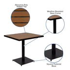 Ensemble table et chaises de patio Merrick Lane 5 pièces en bois de teck synthétique et métal, table et chaises intérieures/extérieures toutes saisons
