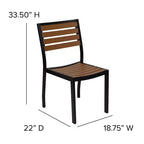 Ensemble table et chaises de patio Merrick Lane 5 pièces en bois de teck synthétique et métal, table et chaises intérieures/extérieures toutes saisons