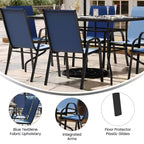Ensemble de salle à manger d'extérieur 5 pièces Flash Furniture Brazos - Table de patio en verre trempé, 4 chaises empilables Flex Comfort