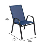 Ensemble de salle à manger d'extérieur 5 pièces Flash Furniture Brazos - Table de patio en verre trempé, 4 chaises empilables Flex Comfort