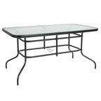 Ensemble de salle à manger d'extérieur 5 pièces Flash Furniture Brazos - Table de patio en verre trempé, 4 chaises empilables Flex Comfort