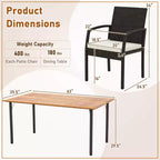 Costway 7PCS Patio Rattan Dining Set Table Top W/Umbrella Hole
