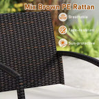 Costway 7PCS Patio Rattan Dining Set Table Top W/Umbrella Hole