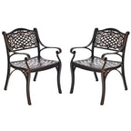 Costway Salon de jardin 5 pièces bistrot en fonte d'aluminium avec table ronde et chaises