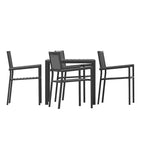 Ensemble de salle à manger 5 pièces Merrick Lane pour l'intérieur/l'extérieur avec table et quatre chaises à lattes en résine noire