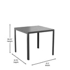 Ensemble de salle à manger 5 pièces Merrick Lane pour l'intérieur/l'extérieur avec table et quatre chaises à lattes en résine noire