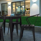 Emma et Oliver, ensemble de patio moderne de 5 pièces en acier noir et polyrésine, résistant aux intempéries et à la rouille, avec table et 4 chaises, utilisation intérieure et extérieure