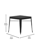 Emma et Oliver, ensemble de patio moderne de 5 pièces en acier noir et polyrésine, résistant aux intempéries et à la rouille, avec table et 4 chaises, utilisation intérieure et extérieure