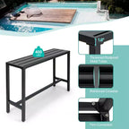 Costway 3PCS Patio Dining Table Set Metal Bar Table & Chairs Set with Cushion