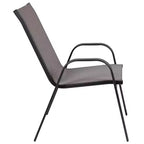 Ensemble de table de patio sept pièces Emma et Oliver avec table en métal avec plateau en verre trempé et 6 chaises empilables Flex Comfort