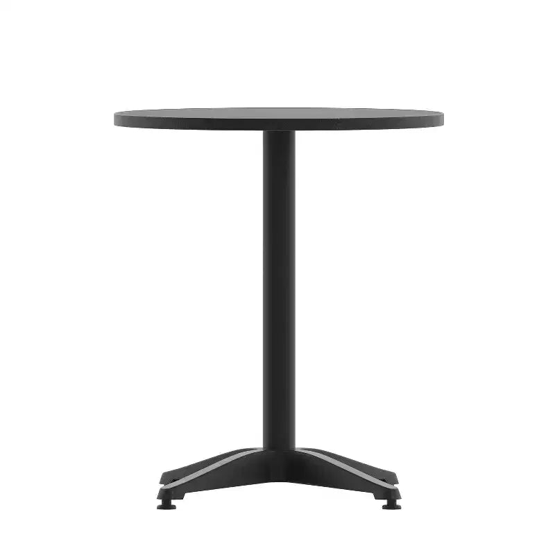 Ensemble table ronde d'intérieur-extérieur en aluminium 23,5 po Emma et Oliver avec 2 chaises à dossier à lattes