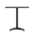 Ensemble table carrée d'intérieur/extérieur en aluminium 27,5'' Emma et Oliver avec 2 chaises à dossier à lattes