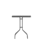 Emma and Oliver 23.5'' Square Glass Top Metal Table with 2 Aluminum Slat Stack Chairs