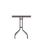 Emma and Oliver 23.5'' Square Glass Top Metal Table with 2 Aluminum Slat Stack Chairs