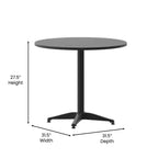 Ensemble de table ronde d'intérieur/extérieur en aluminium Emma et Oliver de 80 cm avec 4 chaises à dossier à lattes