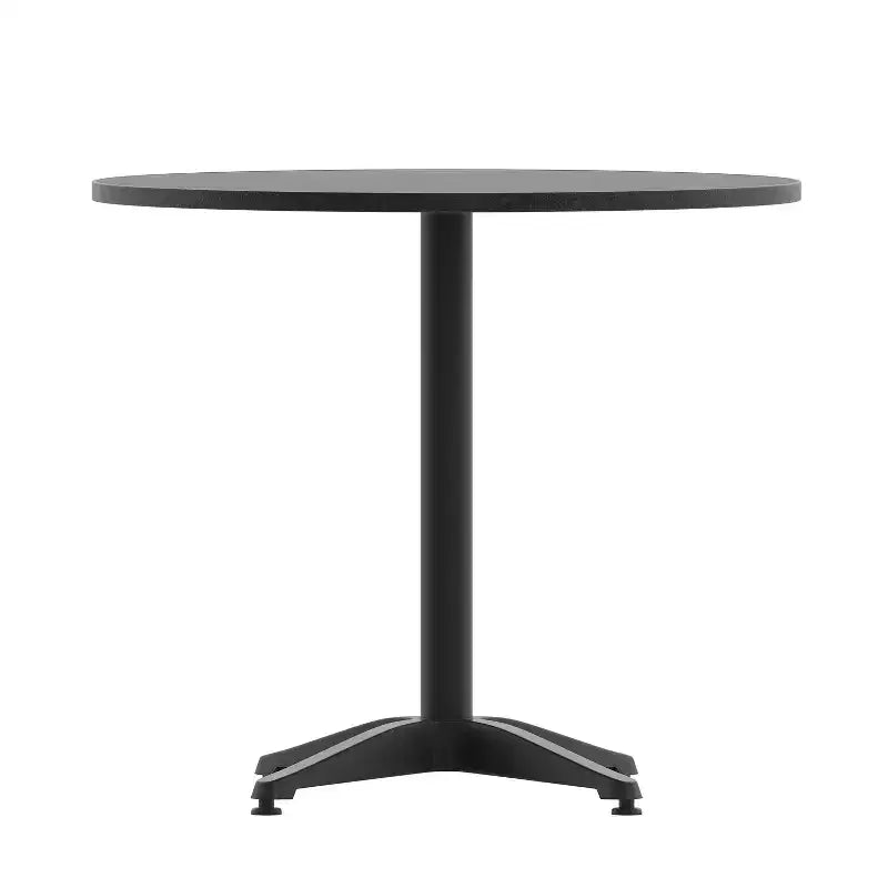 Ensemble de table ronde d'intérieur/extérieur en aluminium Emma et Oliver de 80 cm avec 4 chaises à dossier à lattes