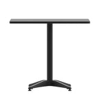 Emma et Oliver Ensemble de table carrée en aluminium de 31,5 po pour l'intérieur et l'extérieur avec 4 chaises à dossier à lattes