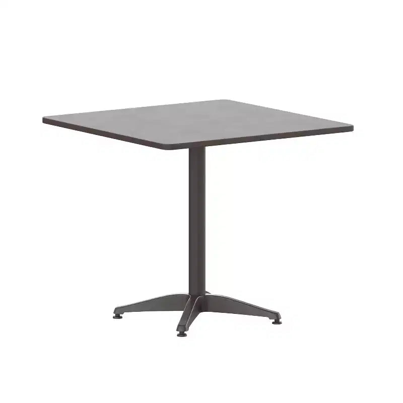Emma et Oliver Ensemble de table carrée en aluminium de 31,5 po pour l'intérieur et l'extérieur avec 4 chaises à dossier à lattes