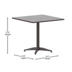 Emma et Oliver Ensemble de table carrée en aluminium de 31,5 po pour l'intérieur et l'extérieur avec 4 chaises à dossier à lattes