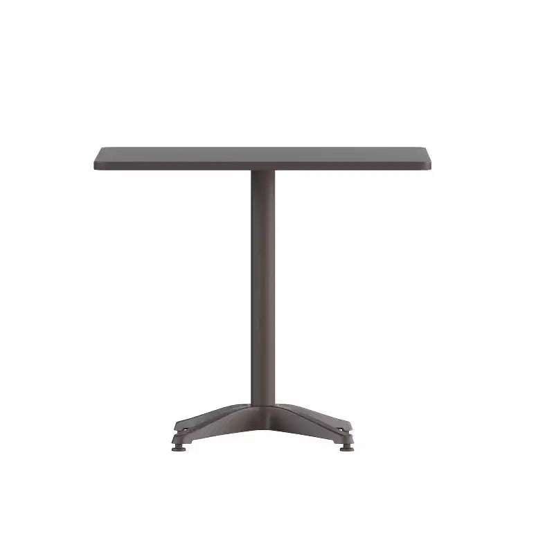 Emma et Oliver Ensemble de table carrée en aluminium de 31,5 po pour l'intérieur et l'extérieur avec 4 chaises à dossier à lattes