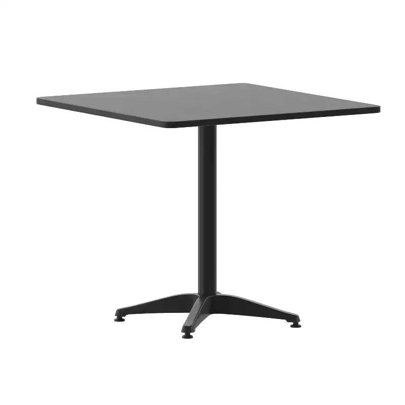 Emma et Oliver Ensemble de table carrée en aluminium de 31,5 po pour l'intérieur et l'extérieur avec 4 chaises à dossier à lattes