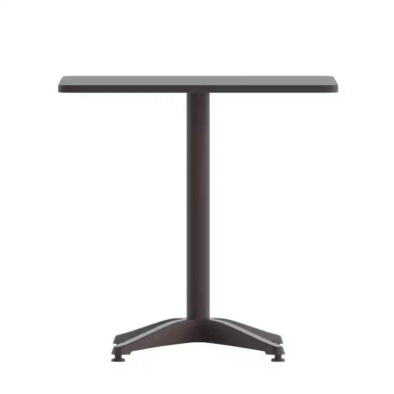 Emma and Oliver 27.5'' Square Aluminum Indoor-Outdoor Table Set with 4 Slat Back Chairs