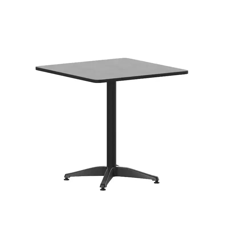 Emma and Oliver 27.5'' Square Aluminum Indoor-Outdoor Table Set with 4 Slat Back Chairs