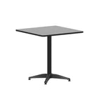 Emma and Oliver 27.5'' Square Aluminum Indoor-Outdoor Table Set with 4 Slat Back Chairs