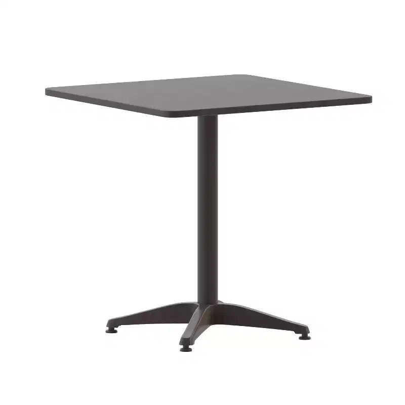 Emma and Oliver 27.5'' Square Aluminum Indoor-Outdoor Table Set with 4 Slat Back Chairs