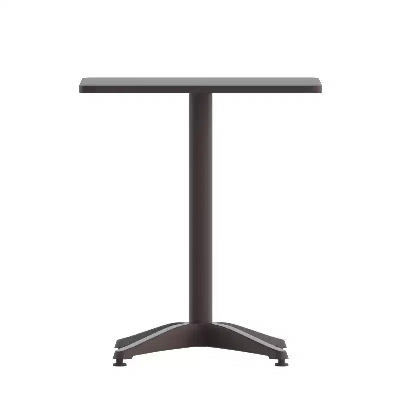 Emma et Oliver - Ensemble table carrée en aluminium 23,5" et 2 chaises à dossier ajouré pour intérieur/extérieur