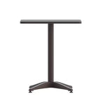 Emma et Oliver - Ensemble table carrée en aluminium 23,5" et 2 chaises à dossier ajouré pour intérieur/extérieur