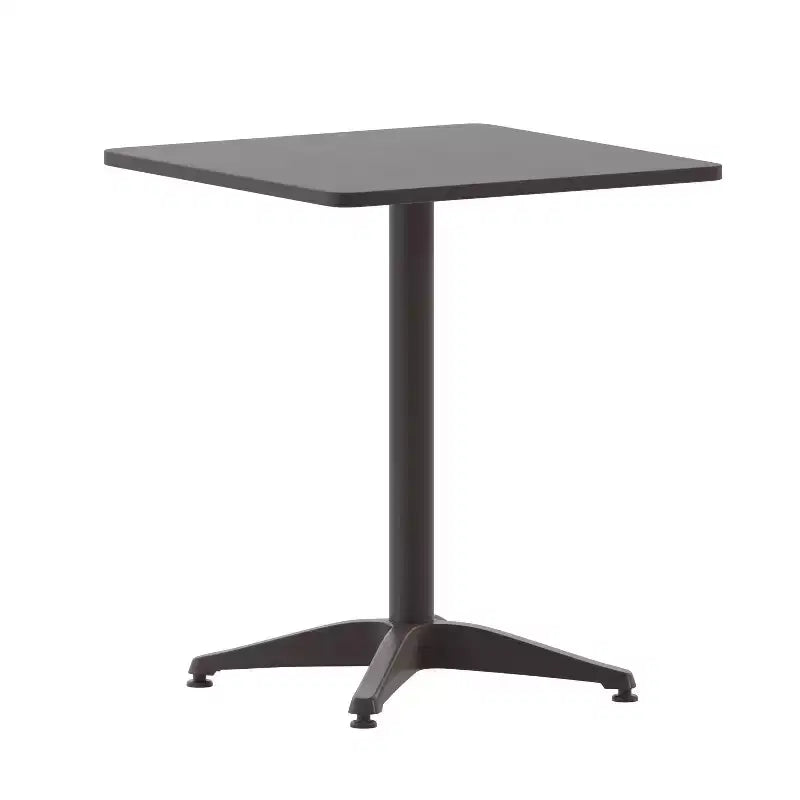 Emma et Oliver - Ensemble table carrée en aluminium 23,5" et 2 chaises à dossier ajouré pour intérieur/extérieur
