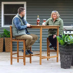 Ensemble de bar d'extérieur Sunnydaze 3 pièces en bois de teck - Marron