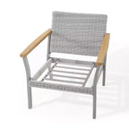 SONGMICS HOME Sencillo Collection - 3 Piece Patio Furniture Set, 2 Lounge Chairs and 1 Coffee Table, Outdoor Furniture, Gray and Beige