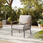 SONGMICS HOME Sencillo Collection - 3 Piece Patio Furniture Set, 2 Lounge Chairs and 1 Coffee Table, Outdoor Furniture, Gray and Beige