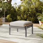 SONGMICS HOME Sencillo Collection - 5 Piece Patio Furniture Set, 2 Lounge Chairs, 2 Ottomans, 1 Coffee Table, Outdoor Furniture, Gray and Beige