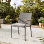 SONGMICS HOME Collection Sencillo - Ensemble de mobilier de jardin 5 pièces, 4 chaises de salle à manger, 1 table de salle à manger, Style moderne et transitoire, Gris et beige