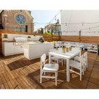 POLYWOOD 7pc Modern Studio Urban Chairs and Parsons Table Outdoor Patio Dining Set